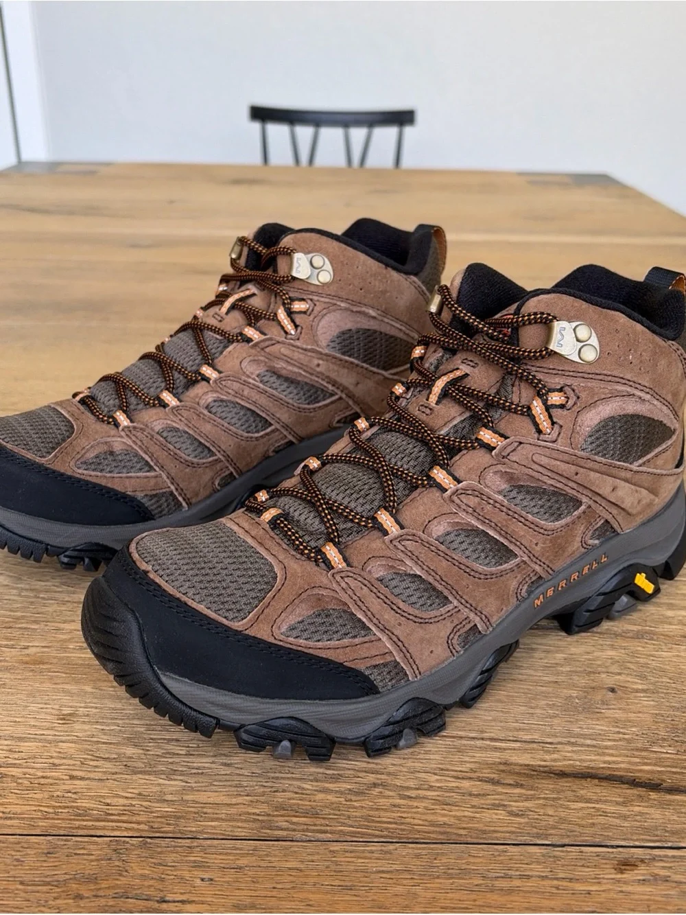 Merrell Moab 3 Mid Waterproof Hiking Boots - Brown & Black - Picture 2 of 8